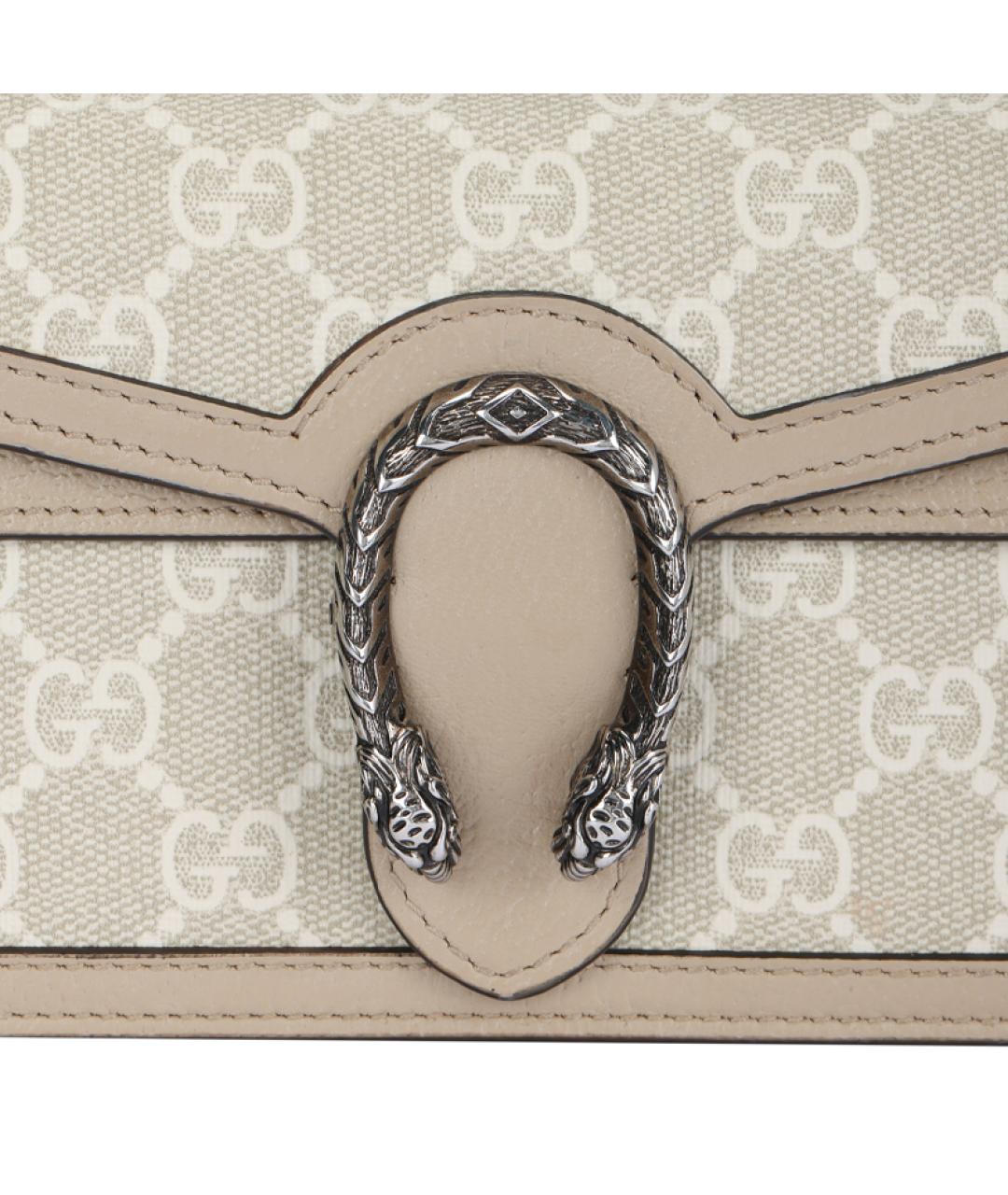 GUCCI Бежевая кожаная сумка через плечо, фото 5