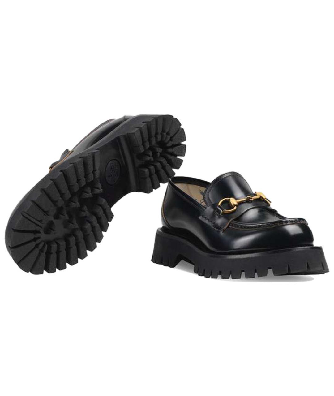 GUCCI Черные кожаные лоферы, фото 6