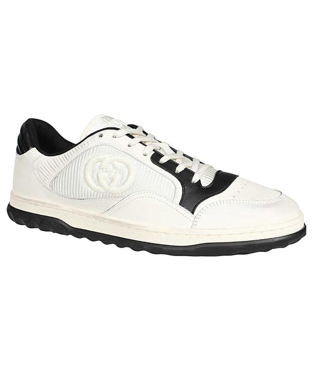 GUCCI Белые кожаные низкие кроссовки / кеды, фото 3