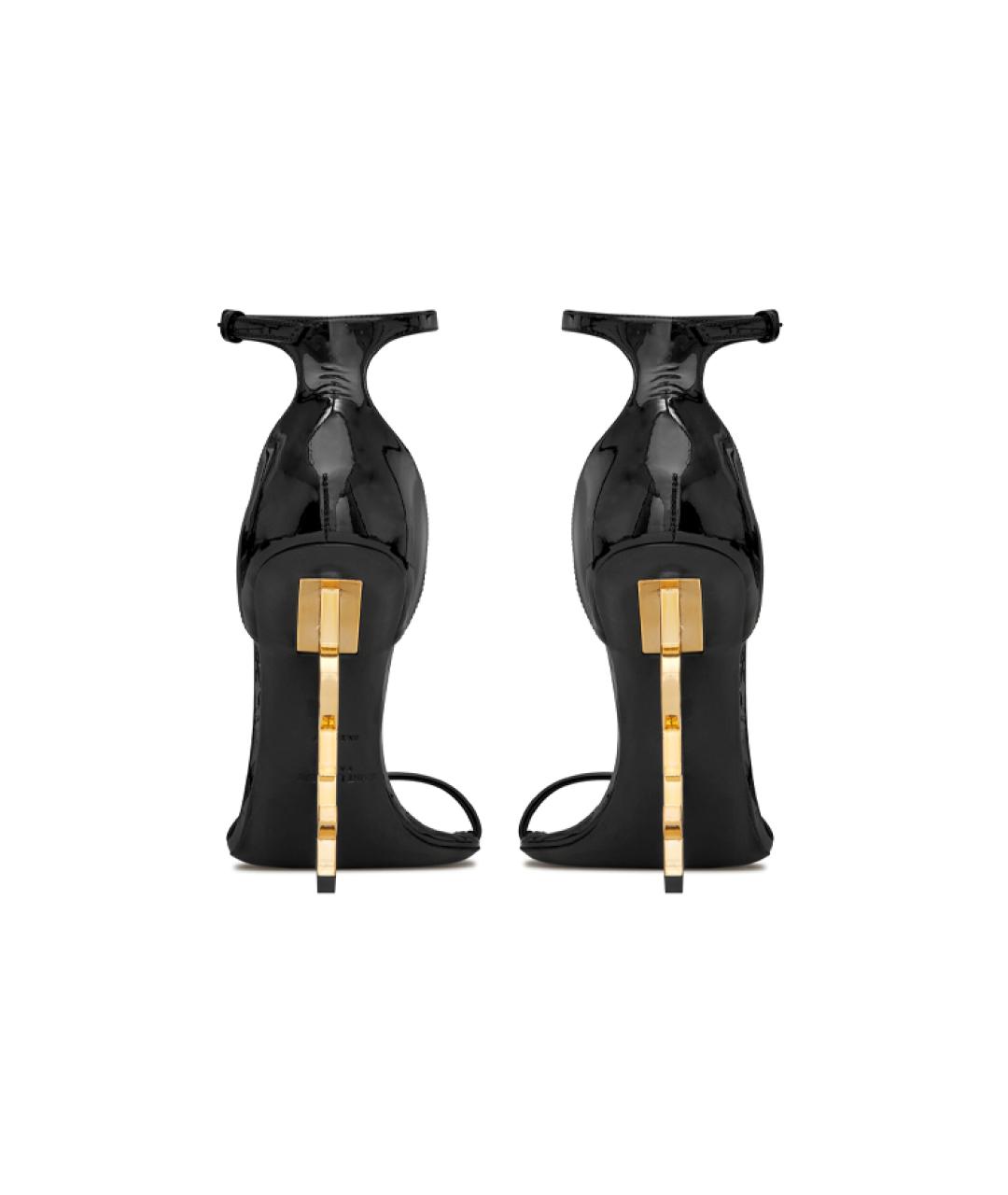 SAINT LAURENT Черные кожаные сандалии, фото 5