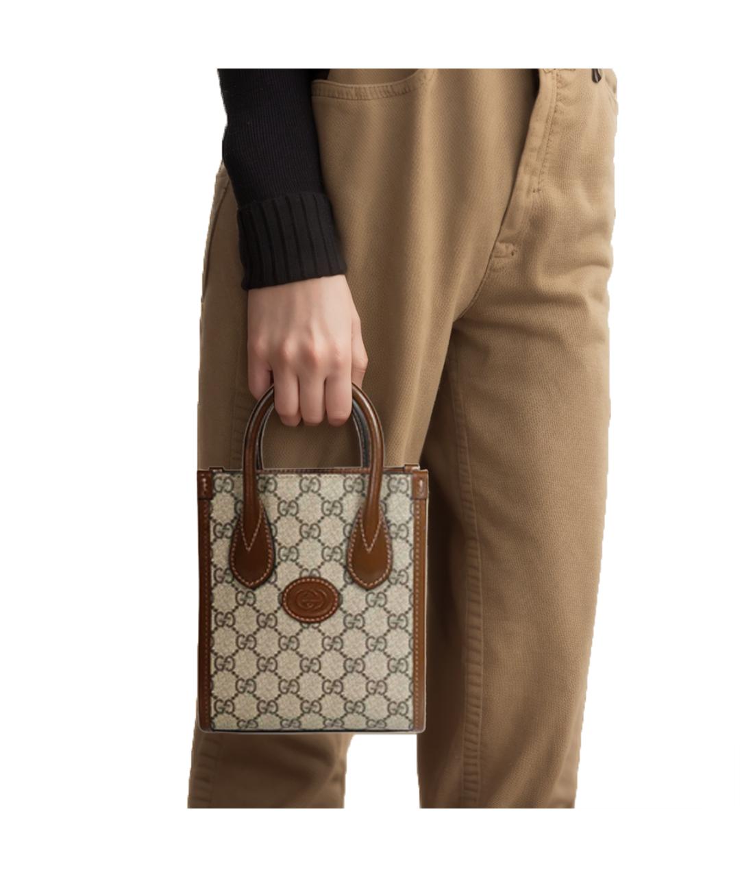 GUCCI Коричневая хлопковая сумка через плечо, фото 8