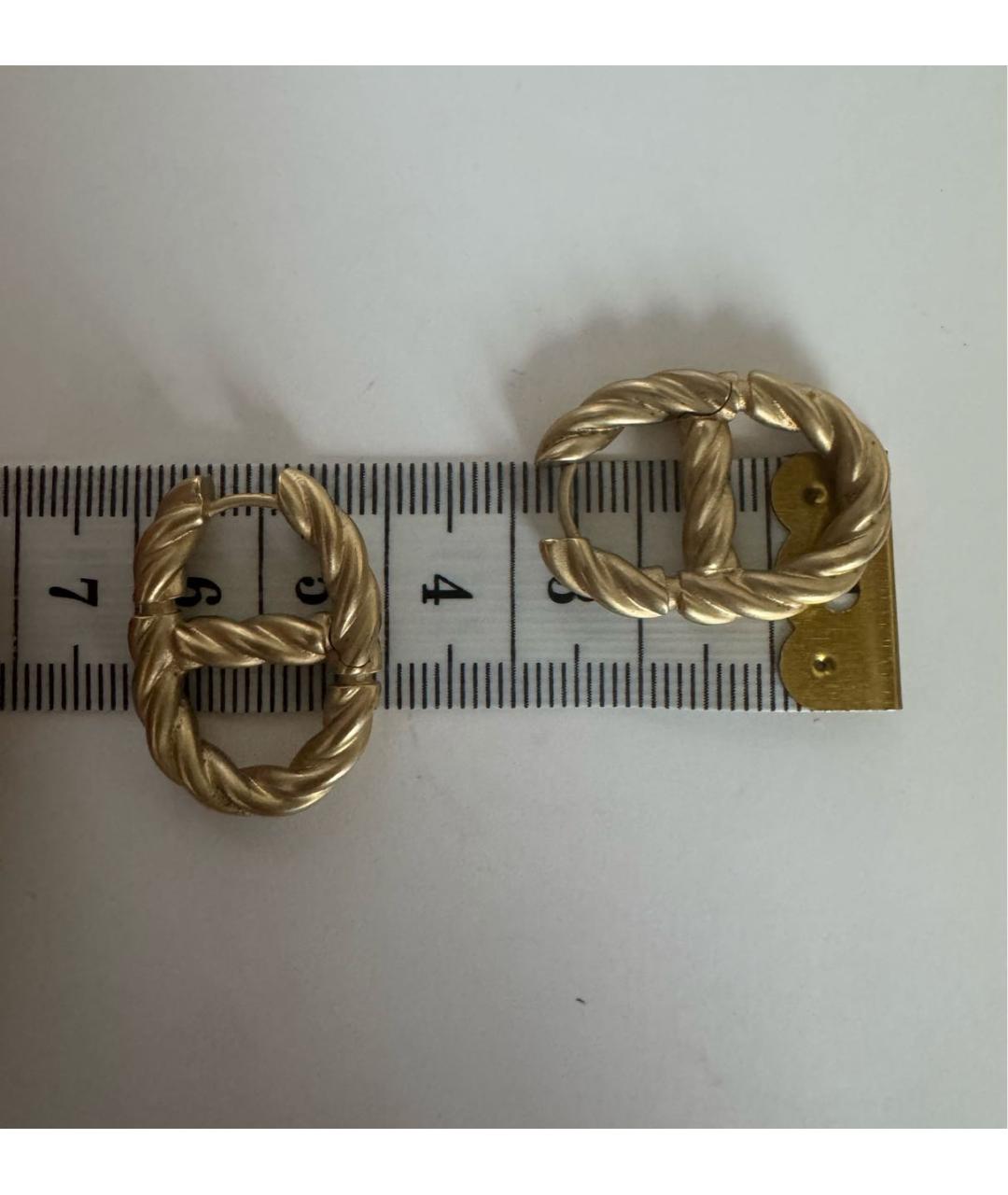CHRISTIAN DIOR Золотые металлические серьги, фото 4