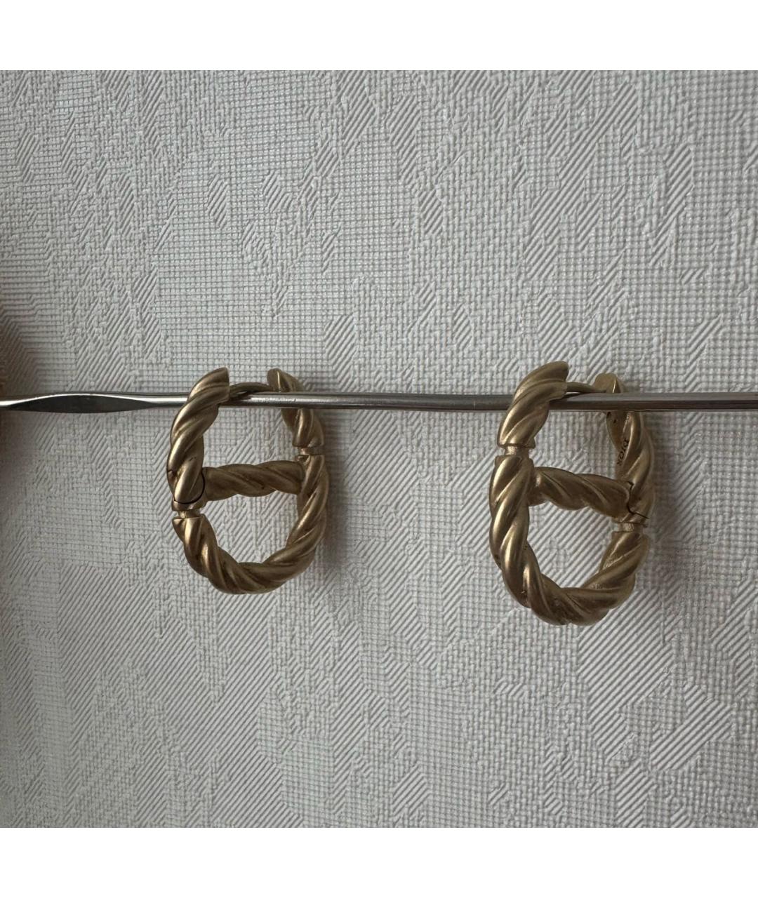 CHRISTIAN DIOR Золотые металлические серьги, фото 3