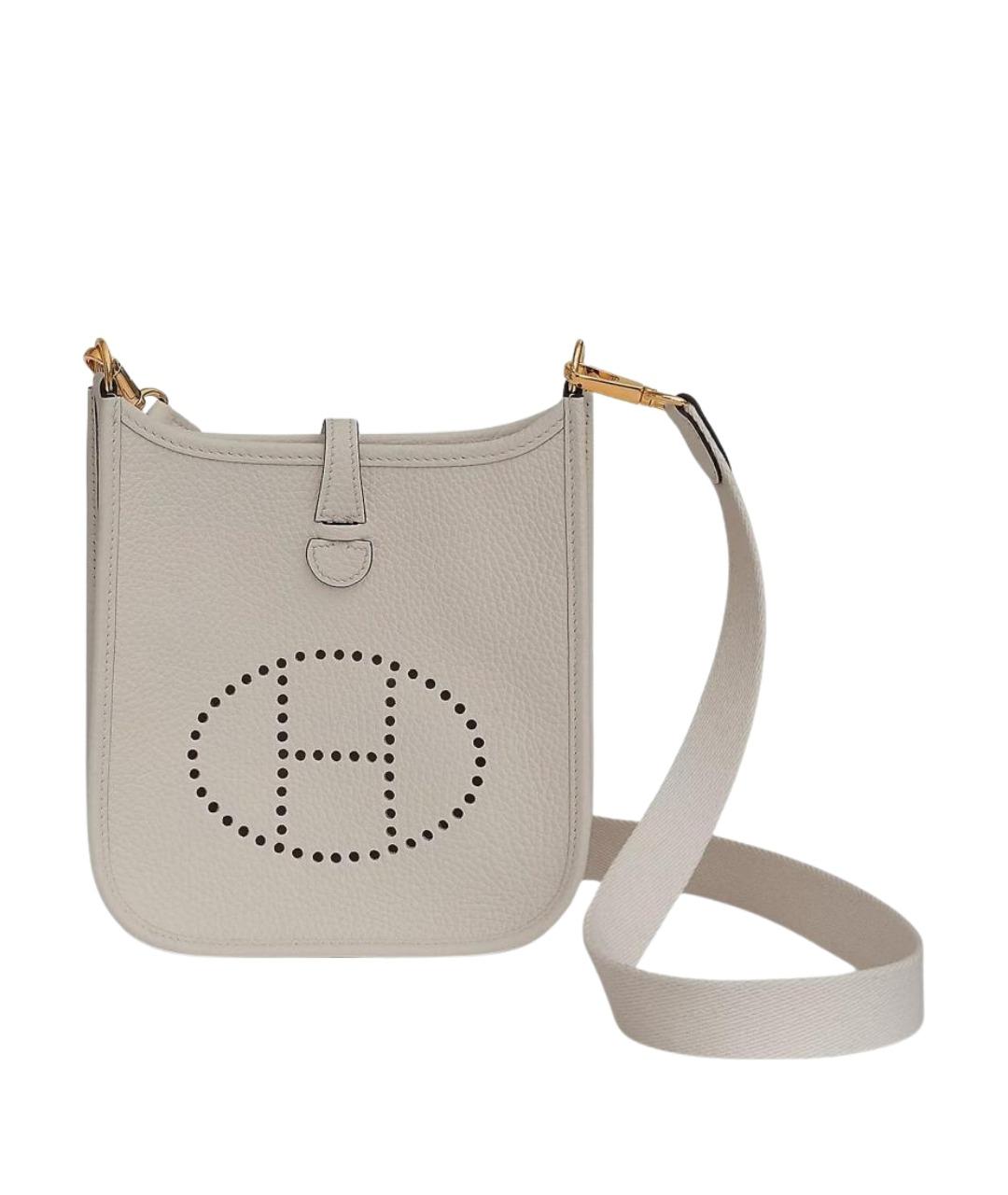 HERMES Белая кожаная сумка через плечо, фото 1