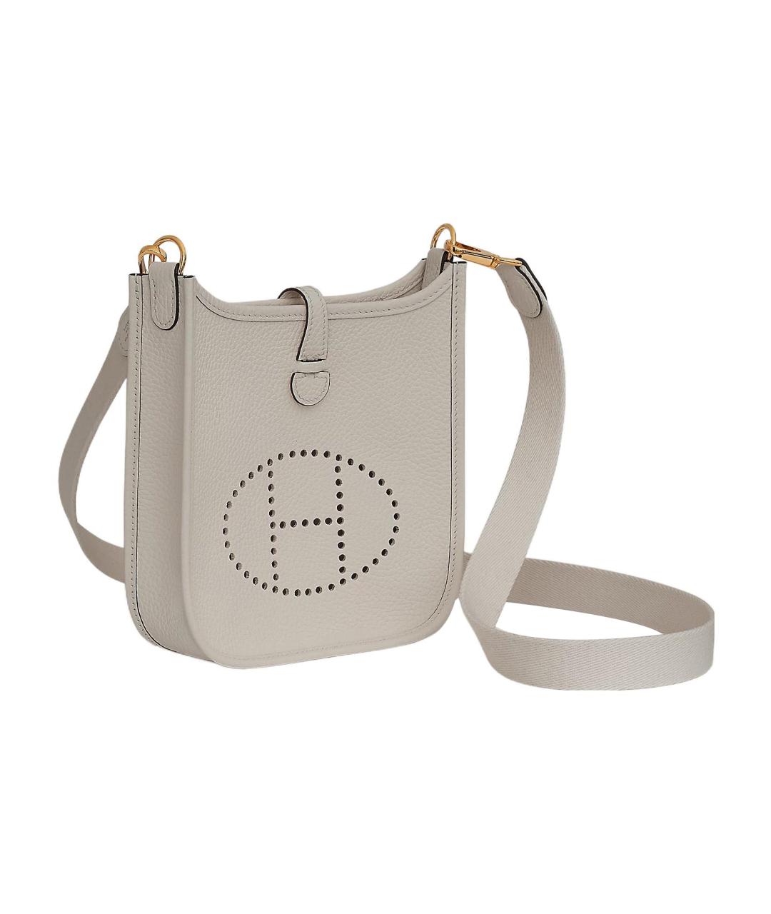 HERMES Белая кожаная сумка через плечо, фото 2