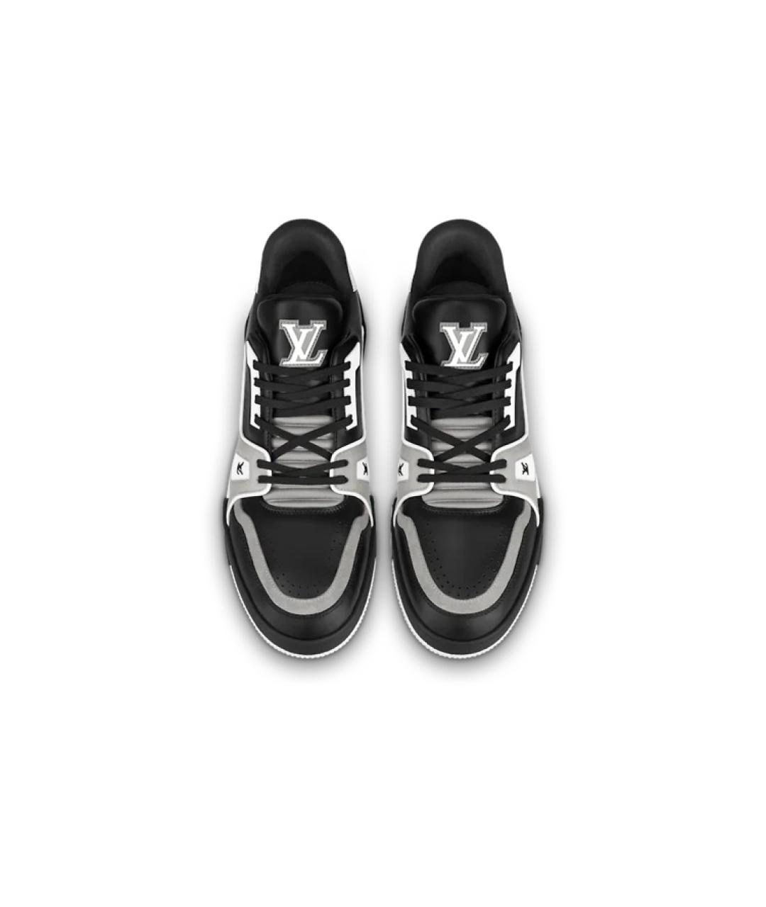 LOUIS VUITTON Черные кожаные низкие кроссовки / кеды, фото 3