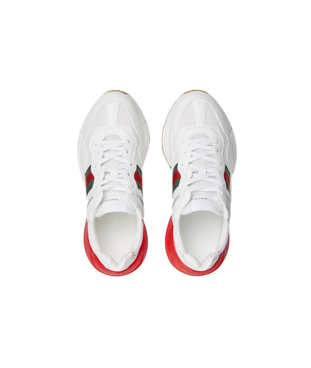 GUCCI Белые кожаные низкие кроссовки / кеды, фото 4