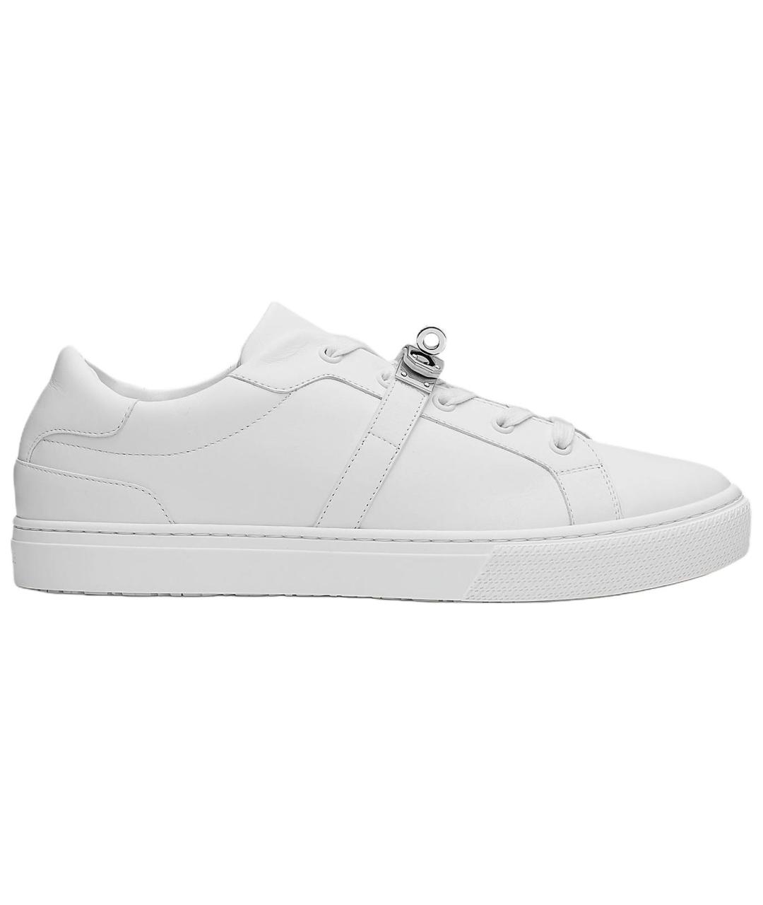 HERMES Белые кожаные низкие кроссовки / кеды, фото 1