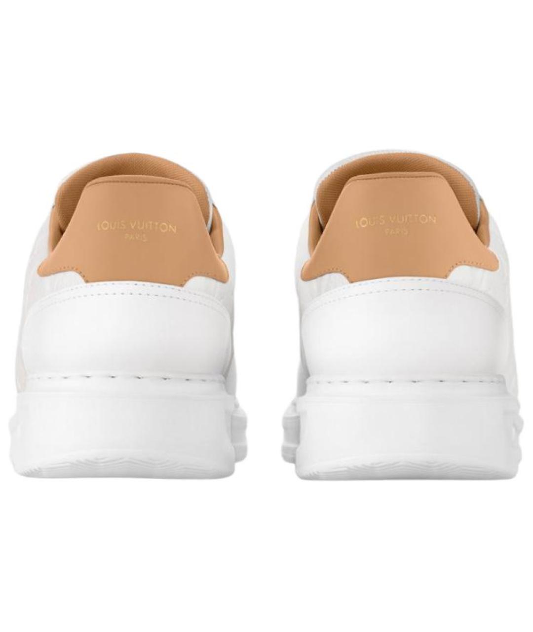 LOUIS VUITTON Белые кожаные низкие кроссовки / кеды, фото 5