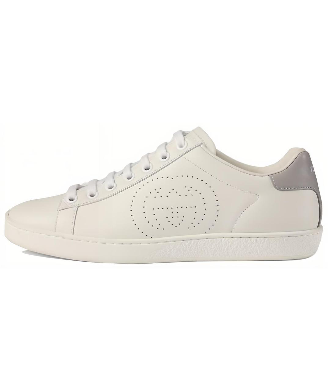 GUCCI Белые кожаные кроссовки, фото 2