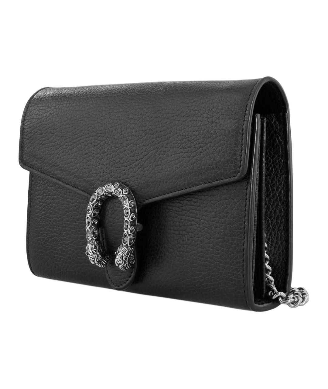 GUCCI Черная кожаная сумка через плечо, фото 4