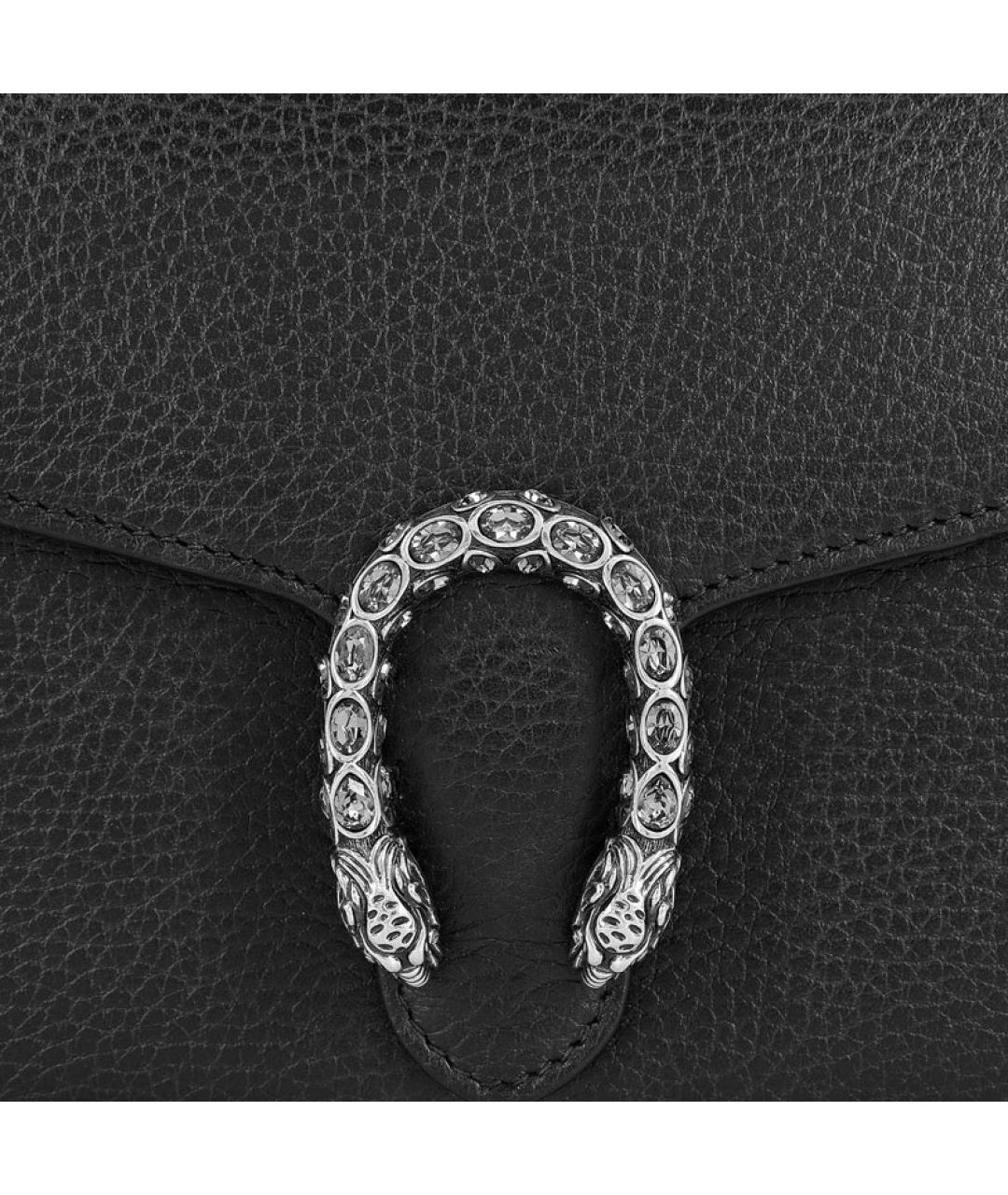 GUCCI Черная кожаная сумка через плечо, фото 9