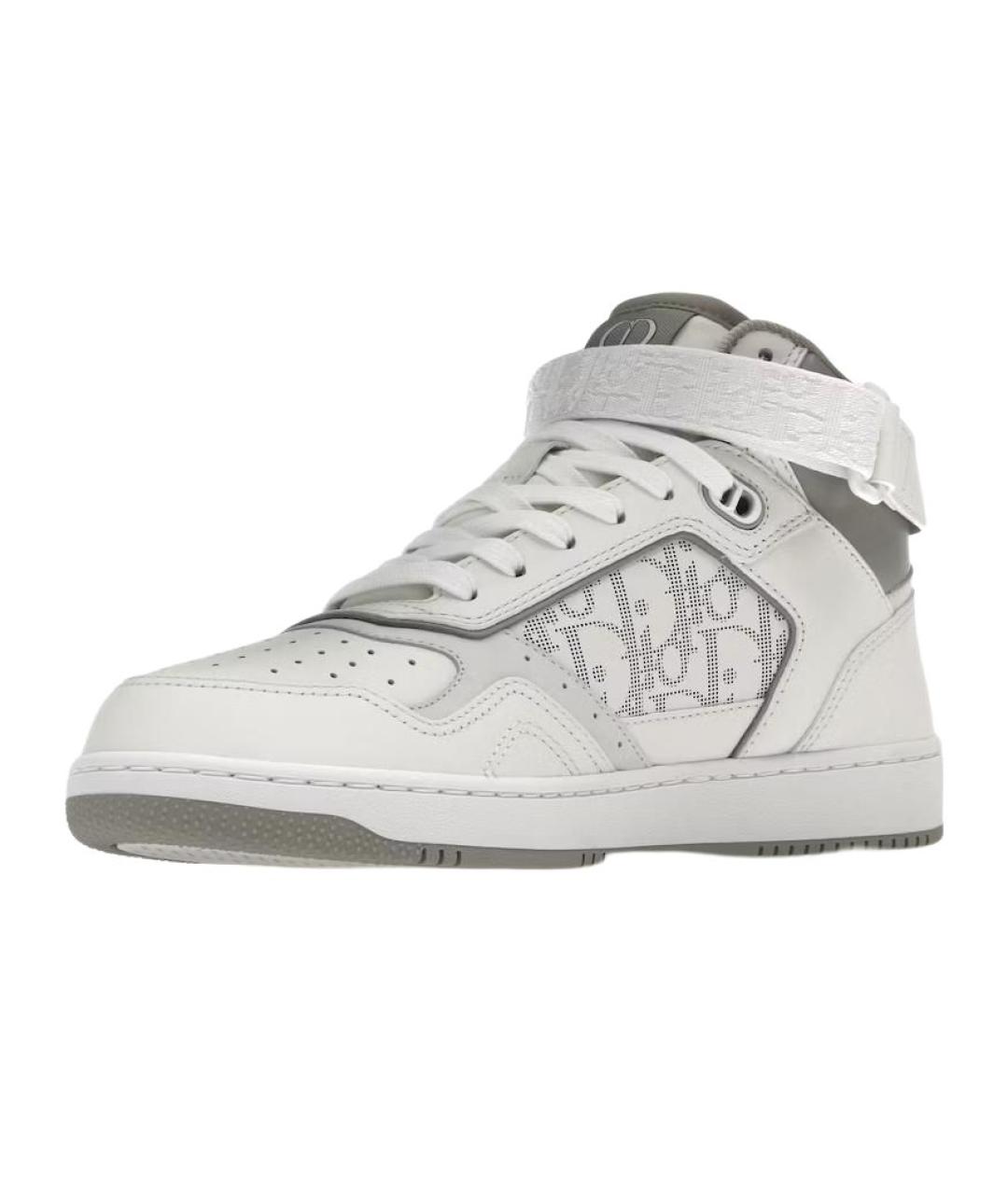 CHRISTIAN DIOR Белые кожаные высокие кроссовки / кеды, фото 3