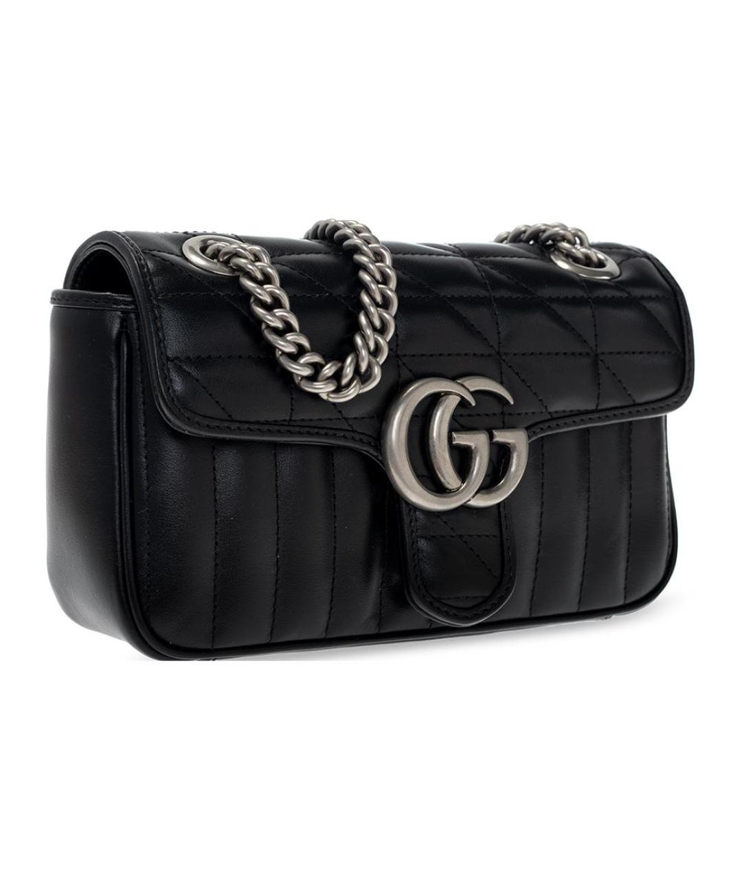 GUCCI Черная кожаная сумка через плечо, фото 2