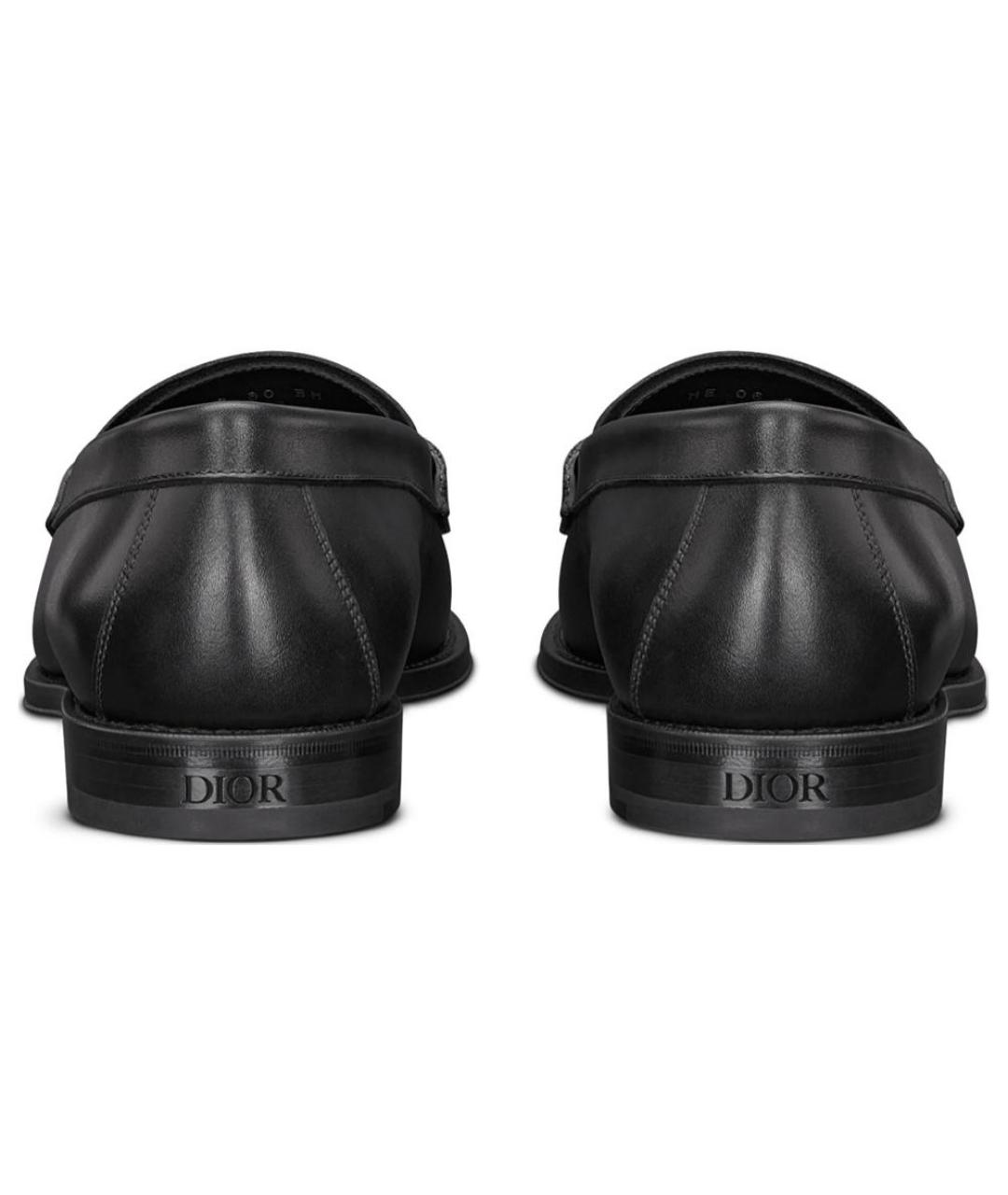CHRISTIAN DIOR Черные кожаные лоферы, фото 4