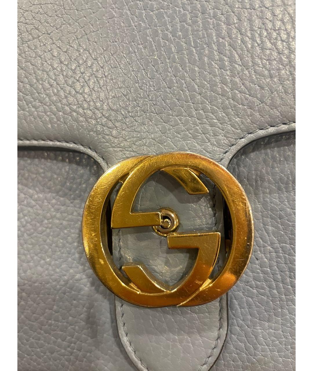 GUCCI Голубая кожаная сумка через плечо, фото 5