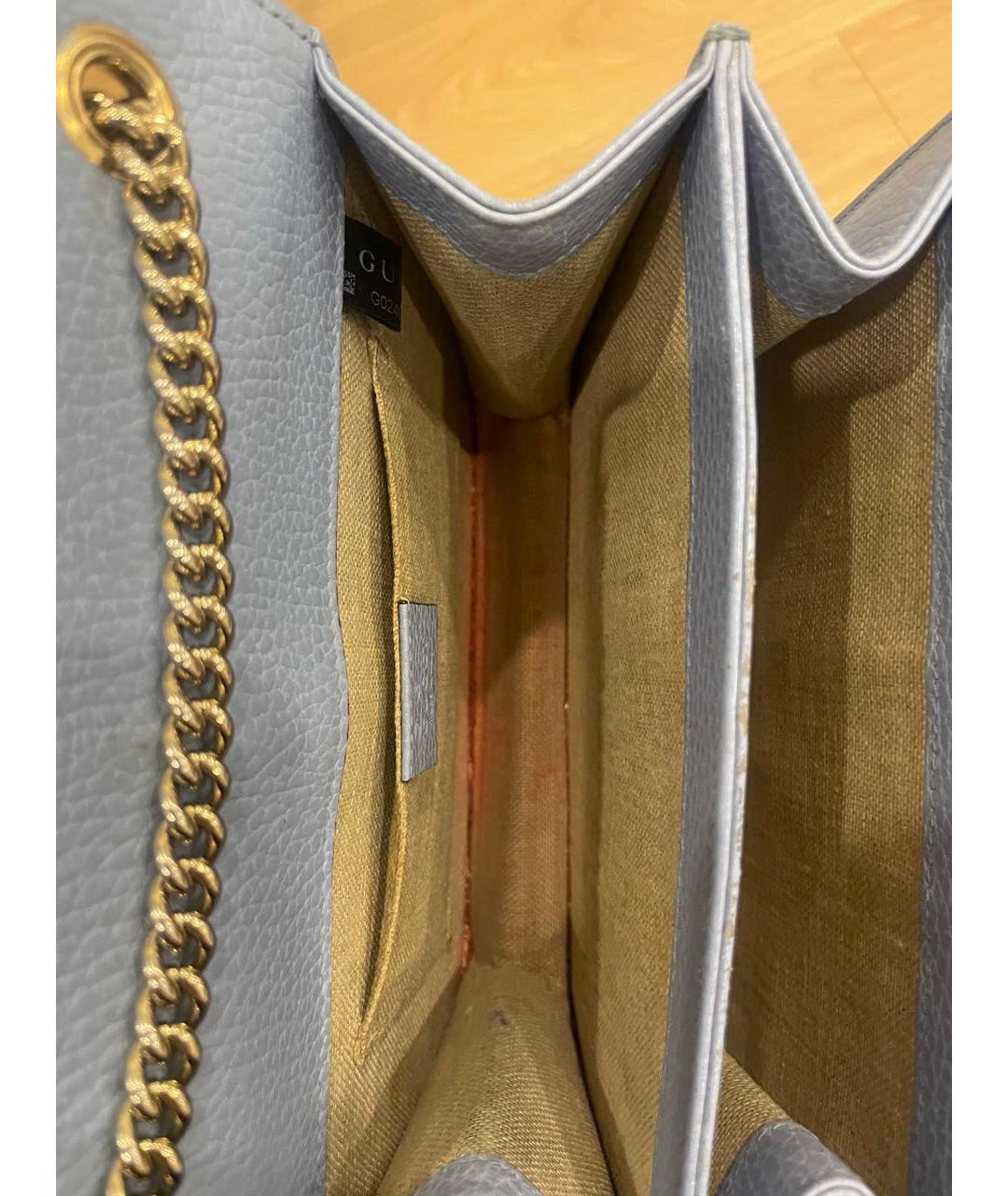 GUCCI Голубая кожаная сумка через плечо, фото 4