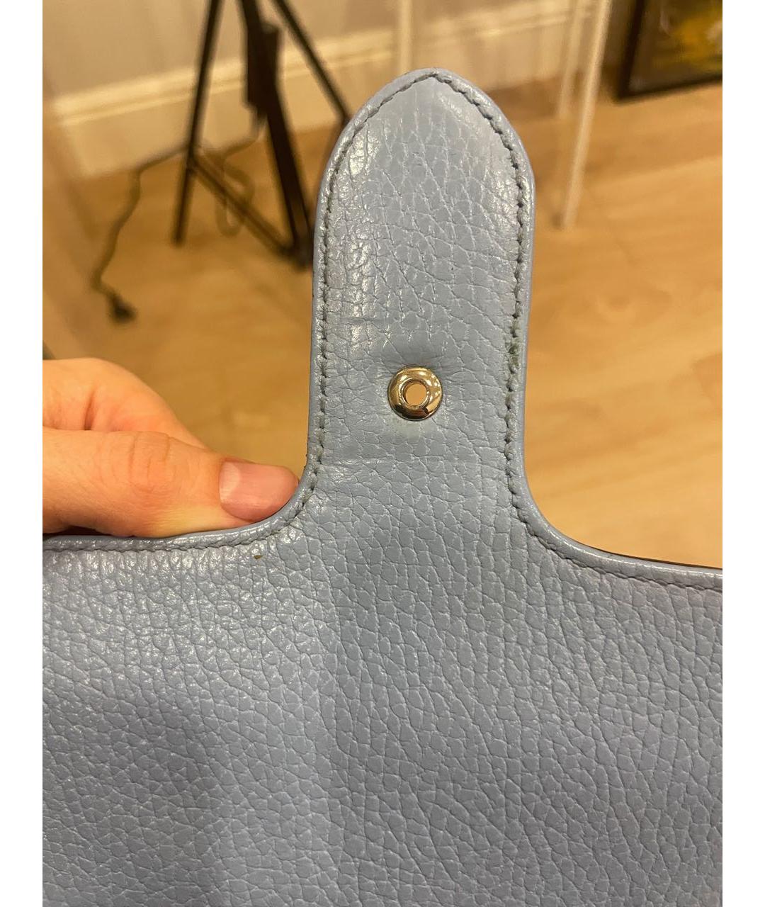 GUCCI Голубая кожаная сумка через плечо, фото 6