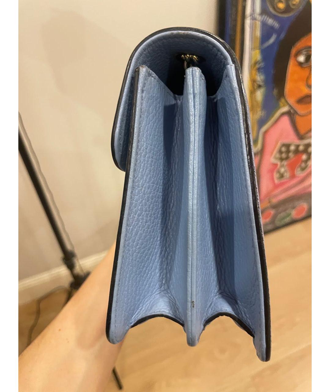 GUCCI Голубая кожаная сумка через плечо, фото 7