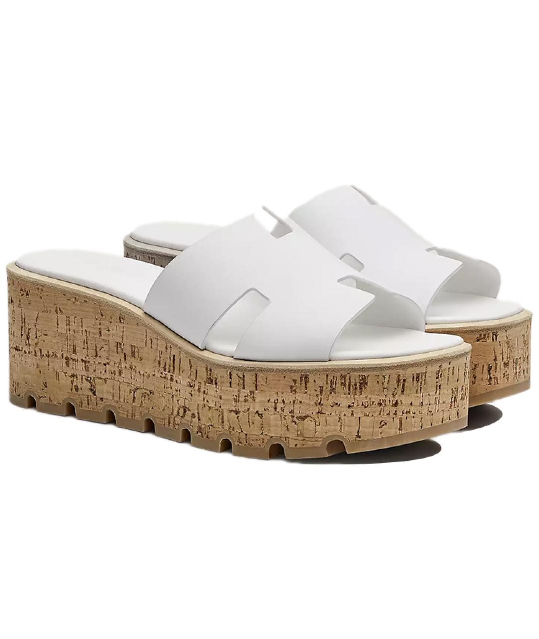 HERMES Белые сандалии, фото 3