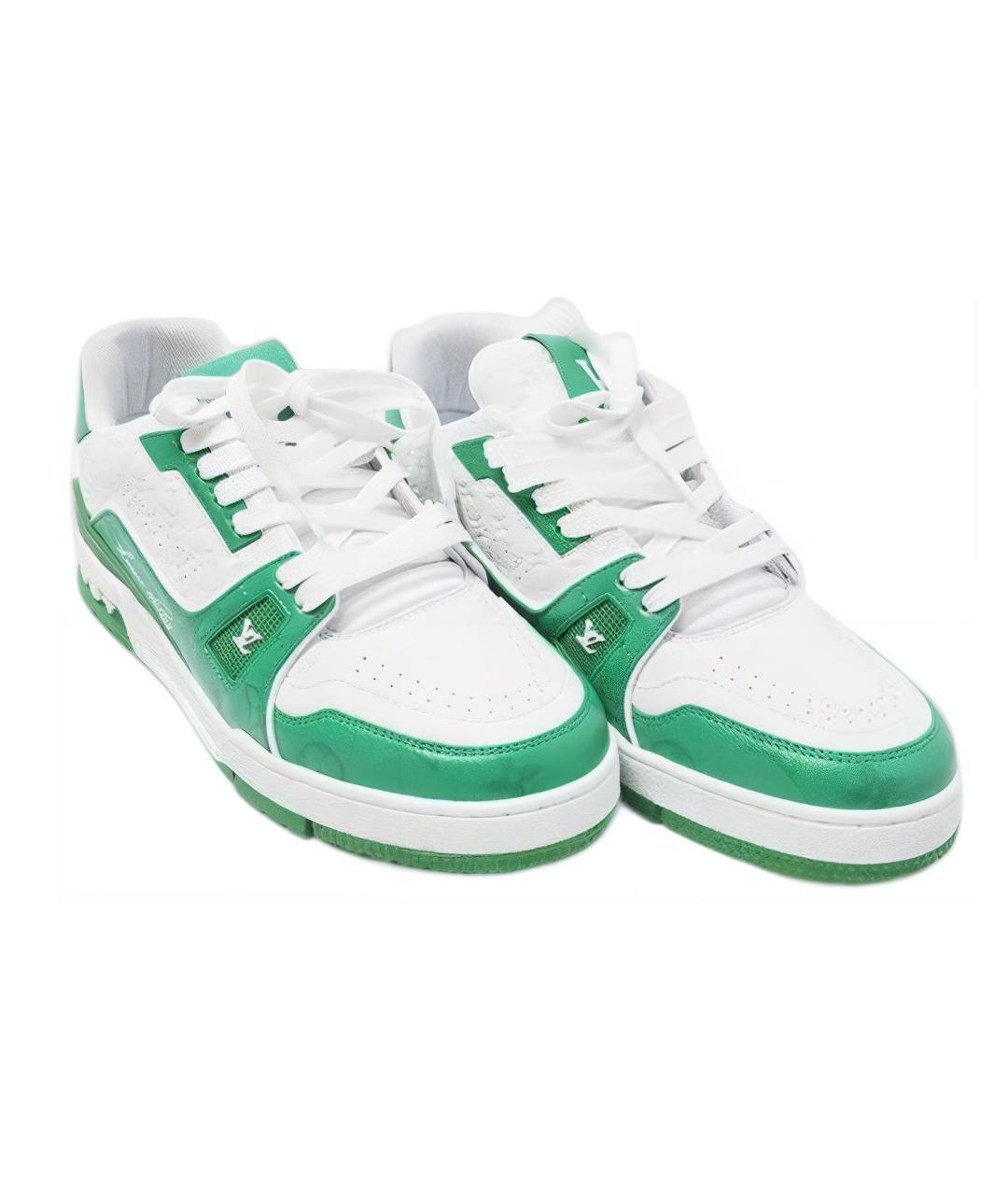 LOUIS VUITTON Зеленые кожаные кроссовки, фото 3