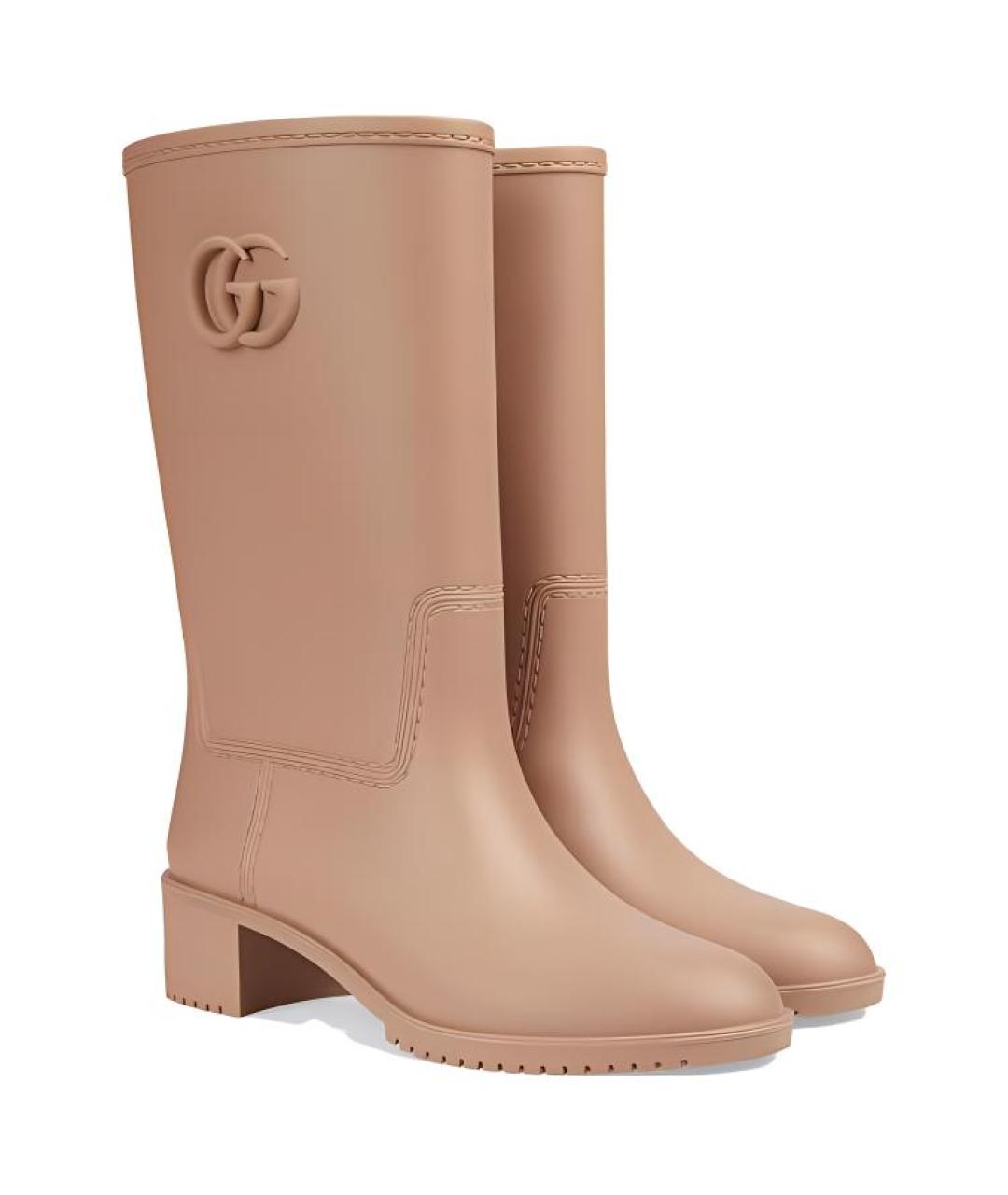 GUCCI Коричневые резиновые сапоги, фото 3