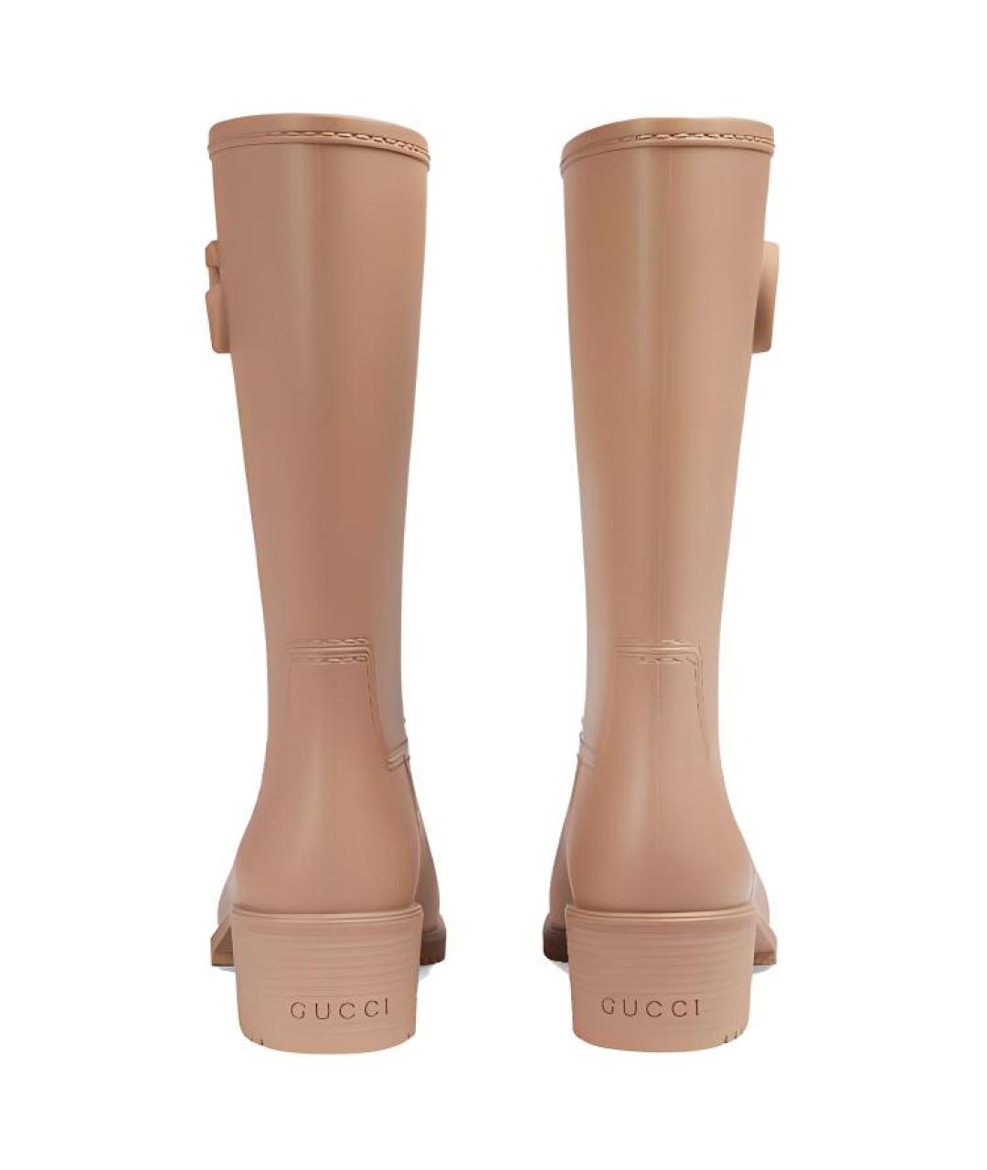 GUCCI Коричневые резиновые сапоги, фото 5