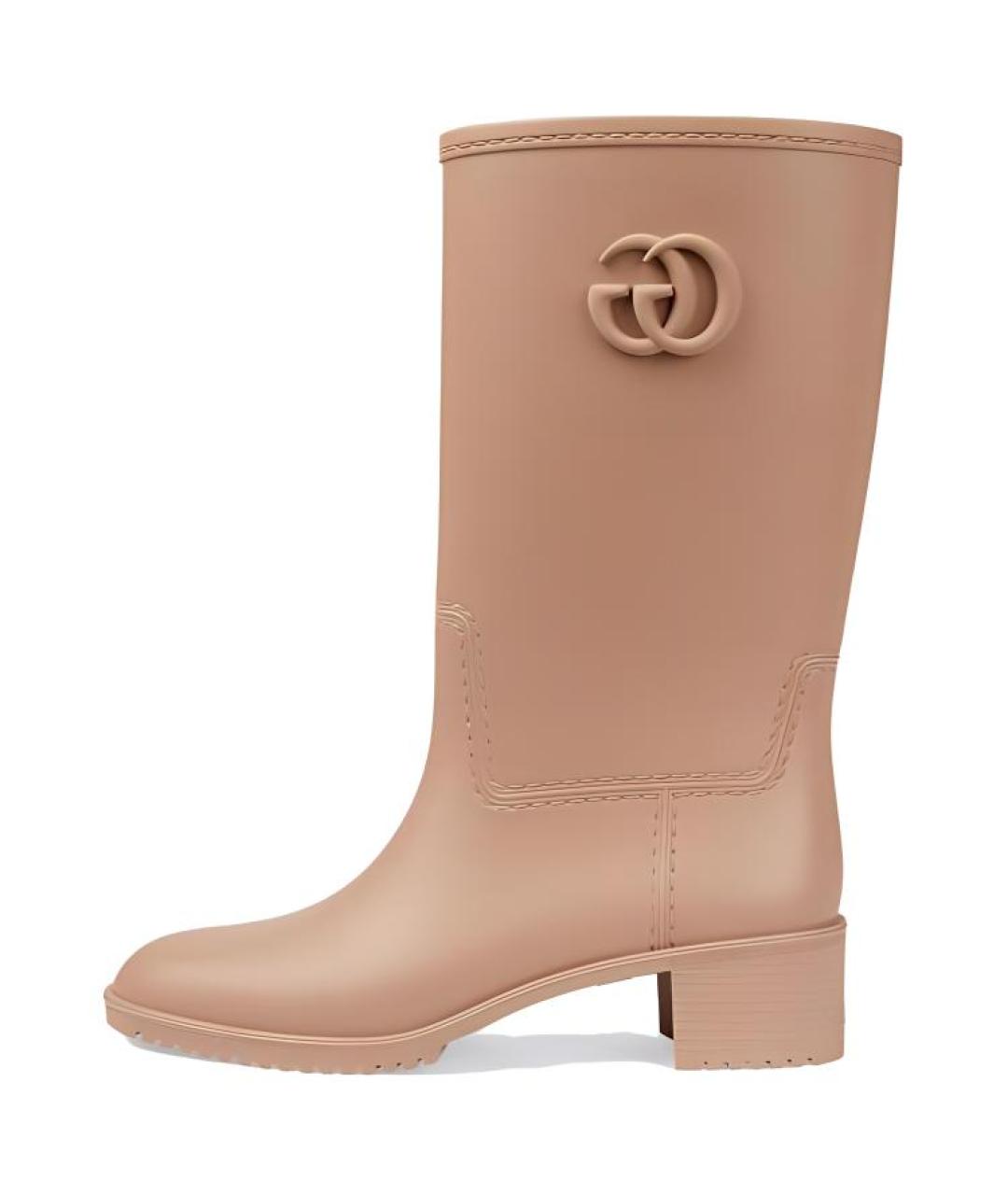 GUCCI Коричневые резиновые сапоги, фото 2