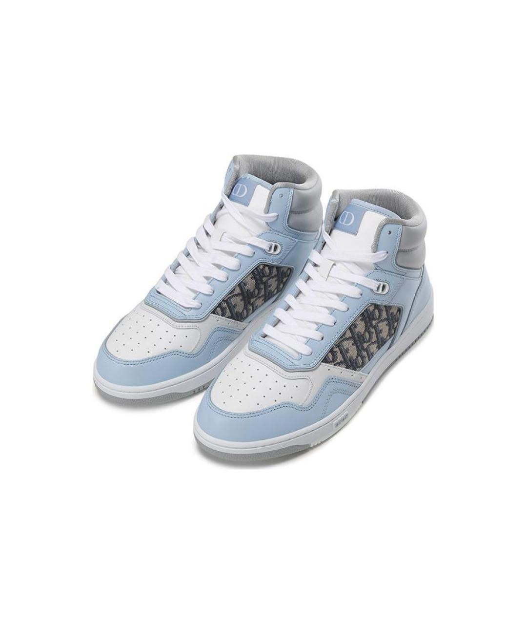 CHRISTIAN DIOR Голубые кожаные низкие кроссовки / кеды, фото 3