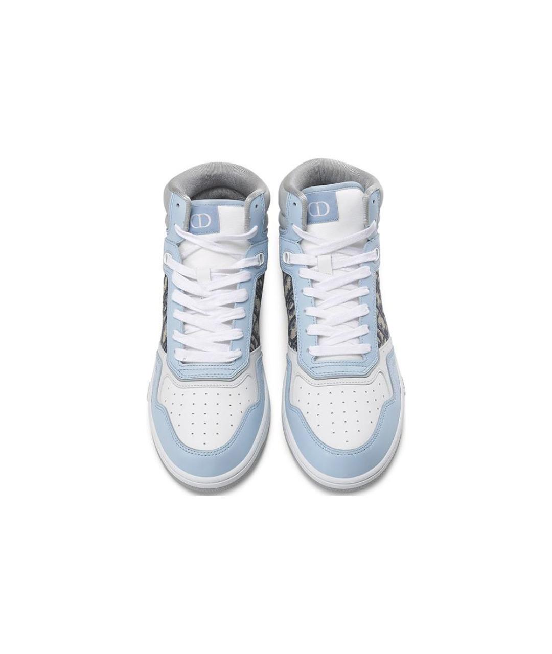 CHRISTIAN DIOR Голубые кожаные низкие кроссовки / кеды, фото 4