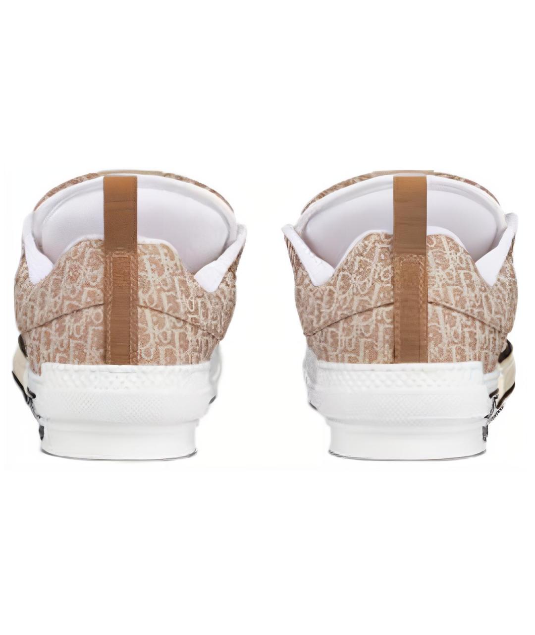 CHRISTIAN DIOR Бежевые текстильные низкие кроссовки / кеды, фото 5