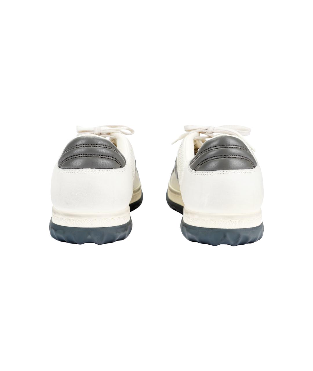 GUCCI Белые текстильные низкие кроссовки / кеды, фото 4