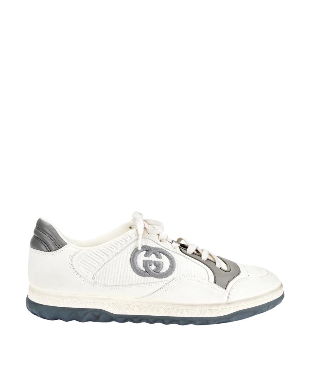 GUCCI Белые текстильные низкие кроссовки / кеды, фото 1