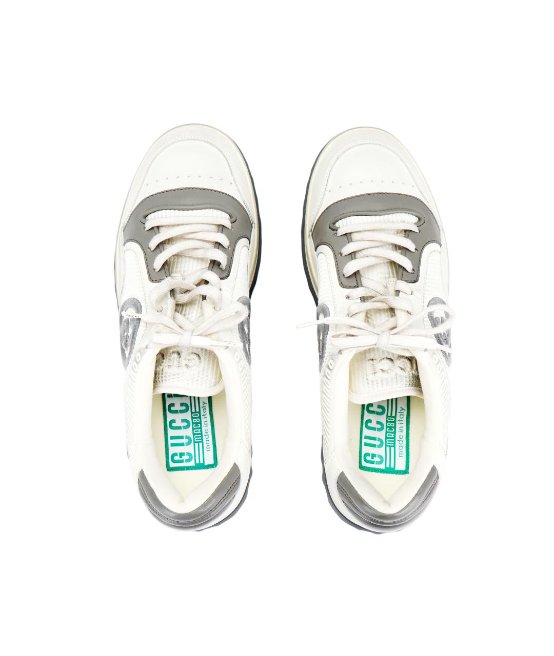 GUCCI Белые текстильные низкие кроссовки / кеды, фото 3