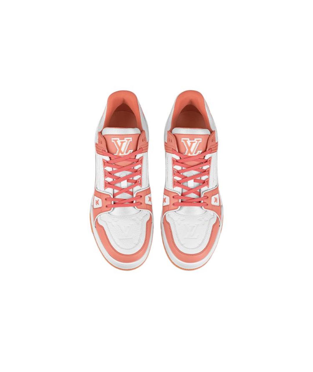 LOUIS VUITTON Розовые кожаные низкие кроссовки / кеды, фото 3