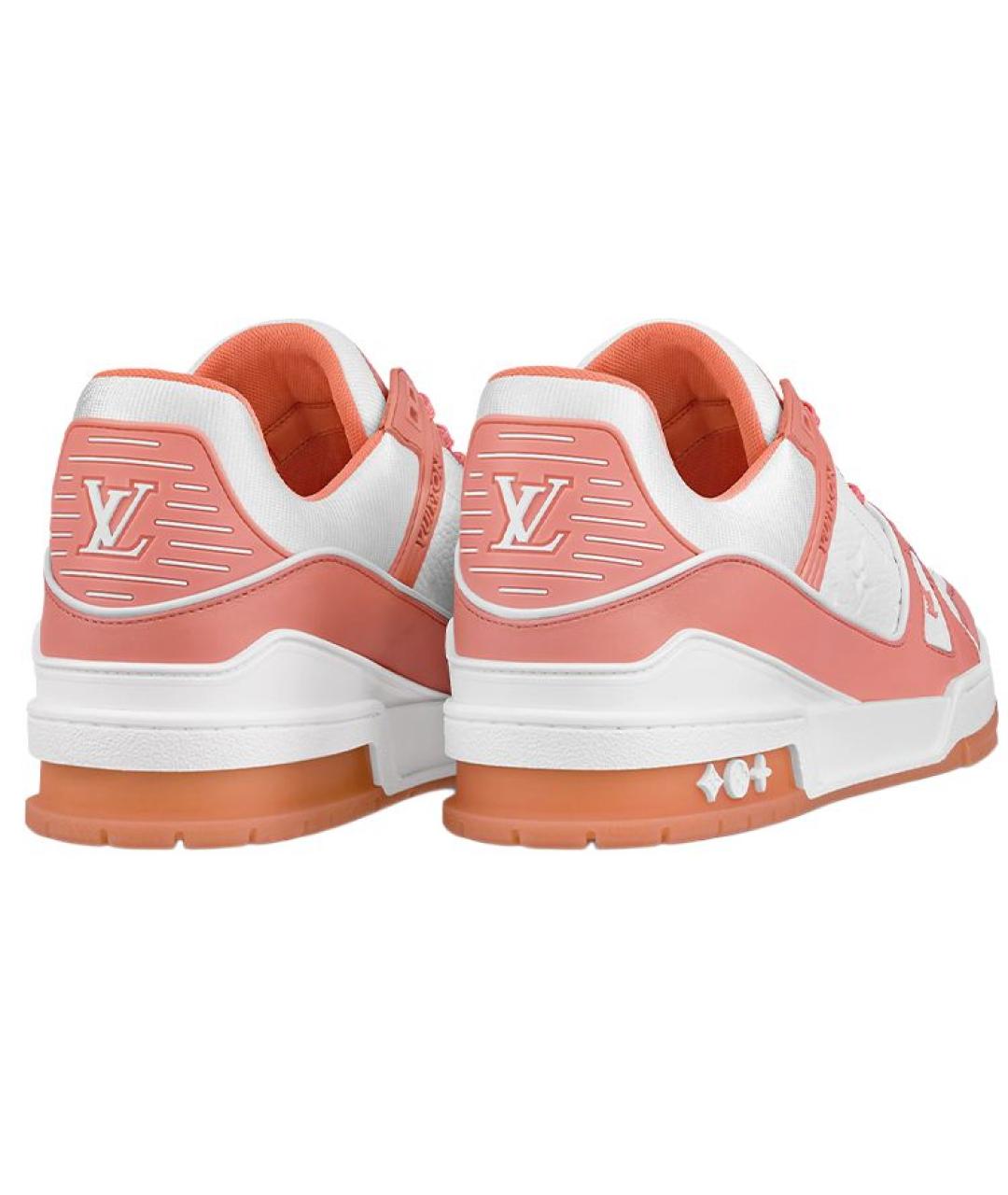 LOUIS VUITTON Розовые кожаные низкие кроссовки / кеды, фото 4