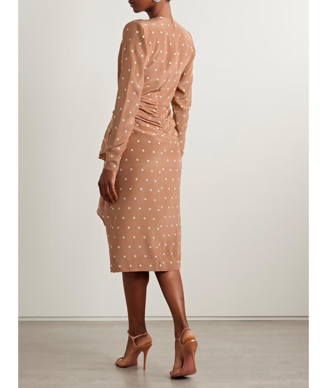 ALESSANDRA RICH Коричневое шелковое коктейльное платье, фото 3