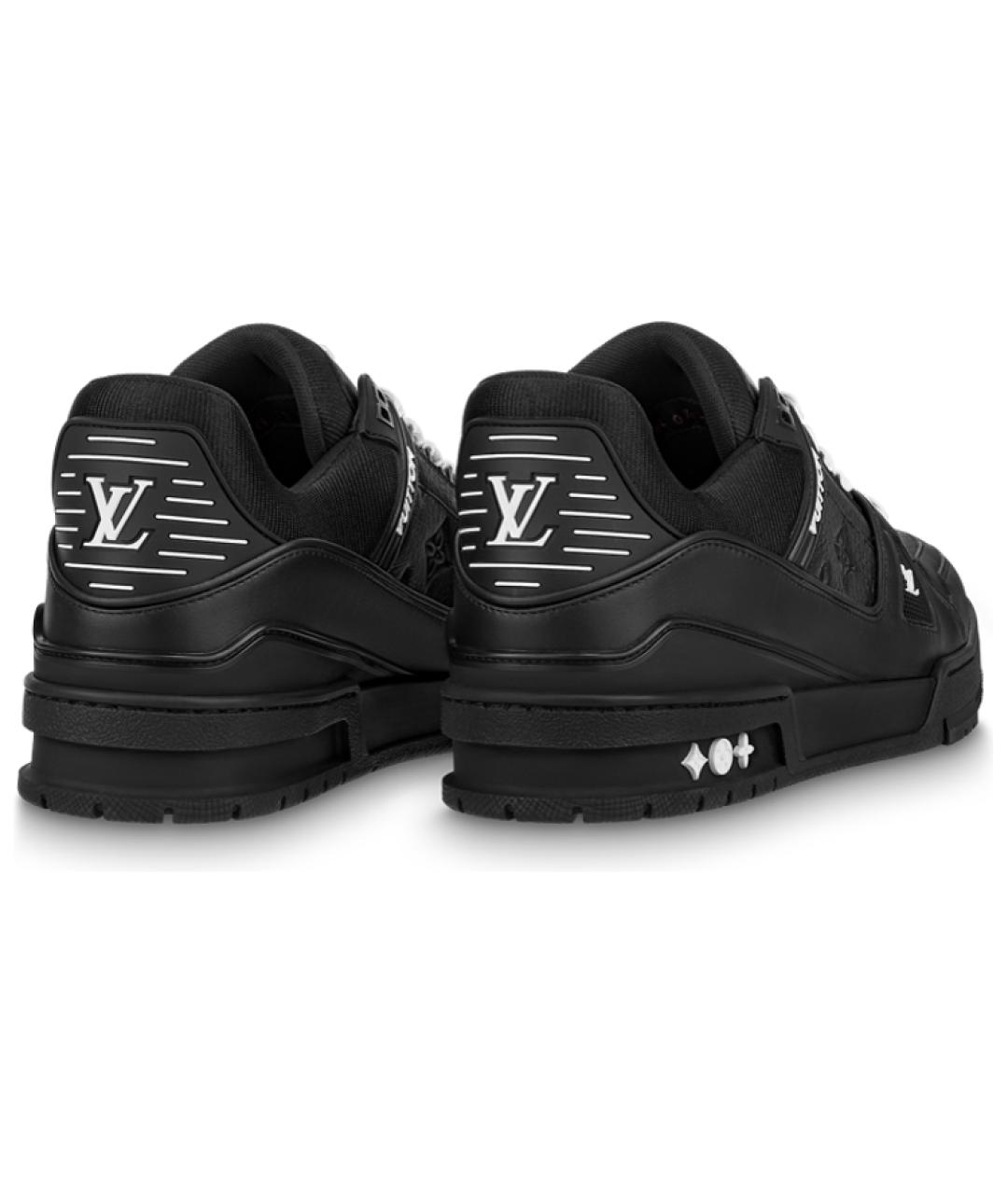 LOUIS VUITTON Черные кожаные низкие кроссовки / кеды, фото 3