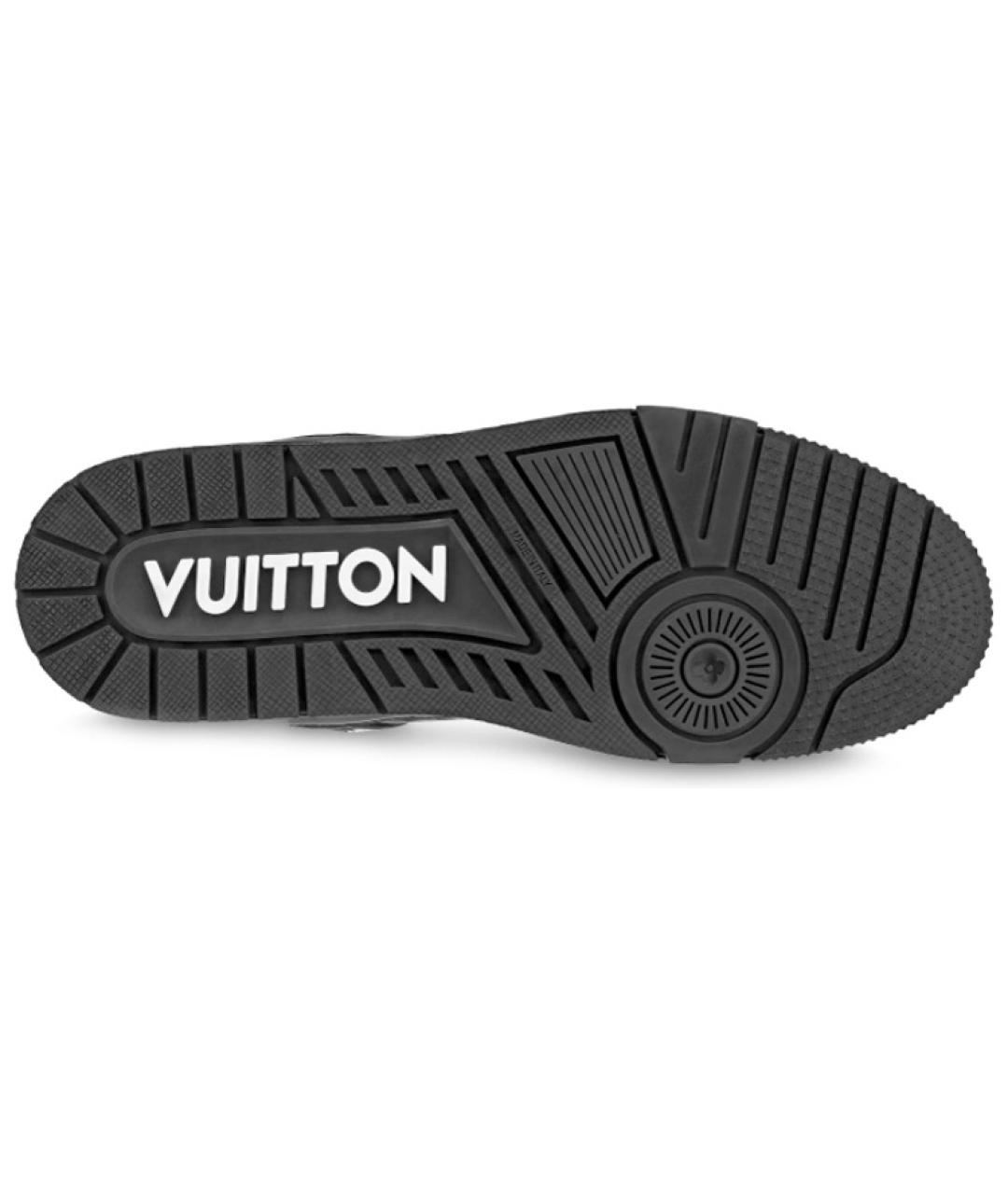LOUIS VUITTON Черные кожаные низкие кроссовки / кеды, фото 4