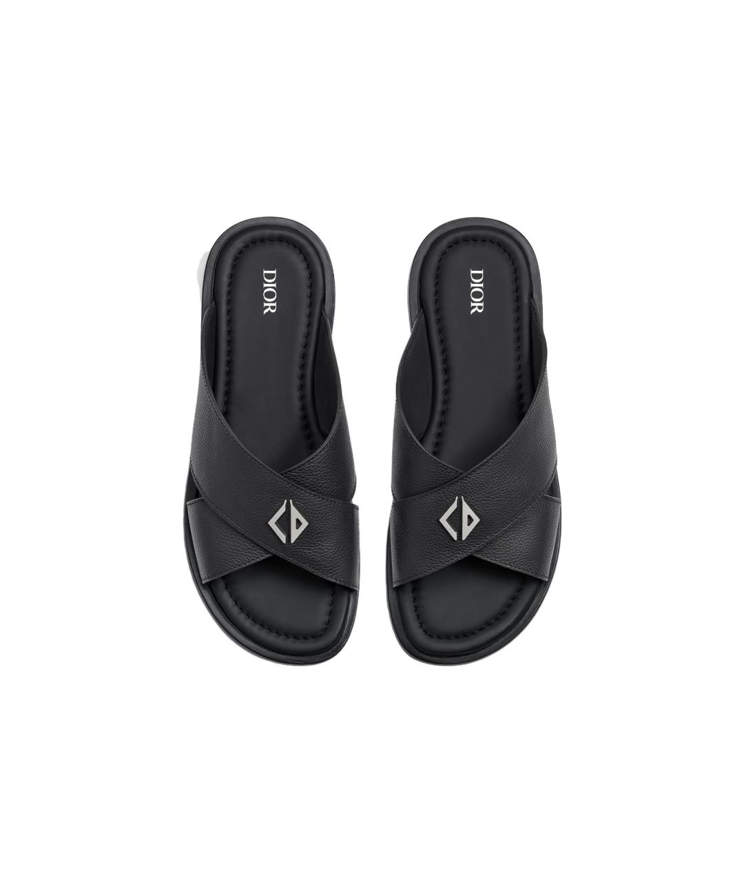 CHRISTIAN DIOR Черные кожаные сандалии, фото 4