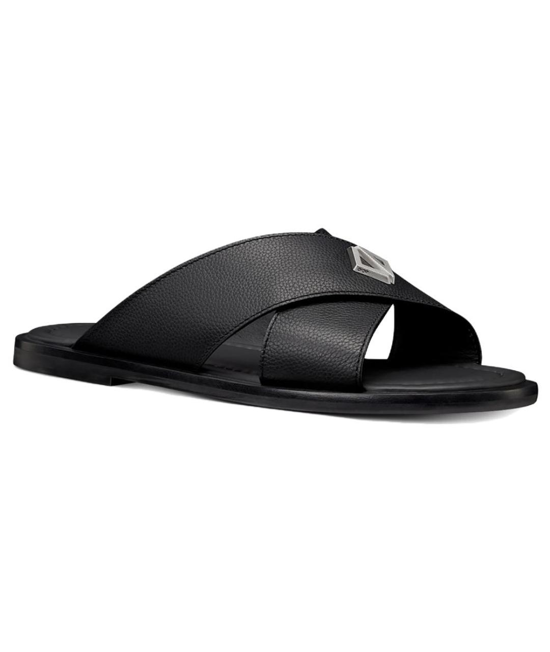 CHRISTIAN DIOR Черные кожаные сандалии, фото 2