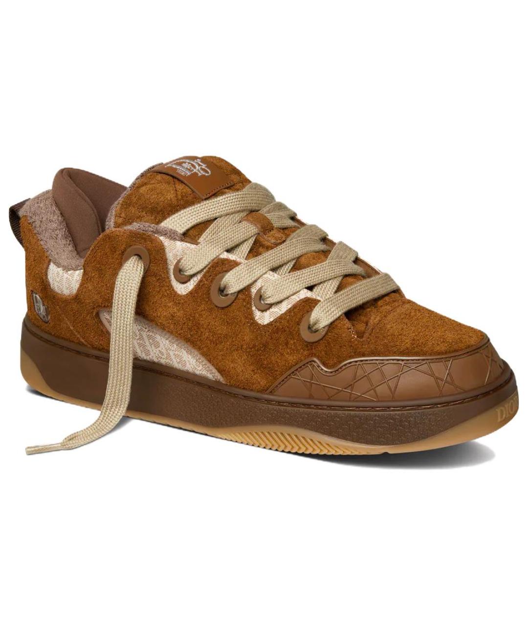 CHRISTIAN DIOR Коричневые замшевые высокие кроссовки / кеды, фото 2