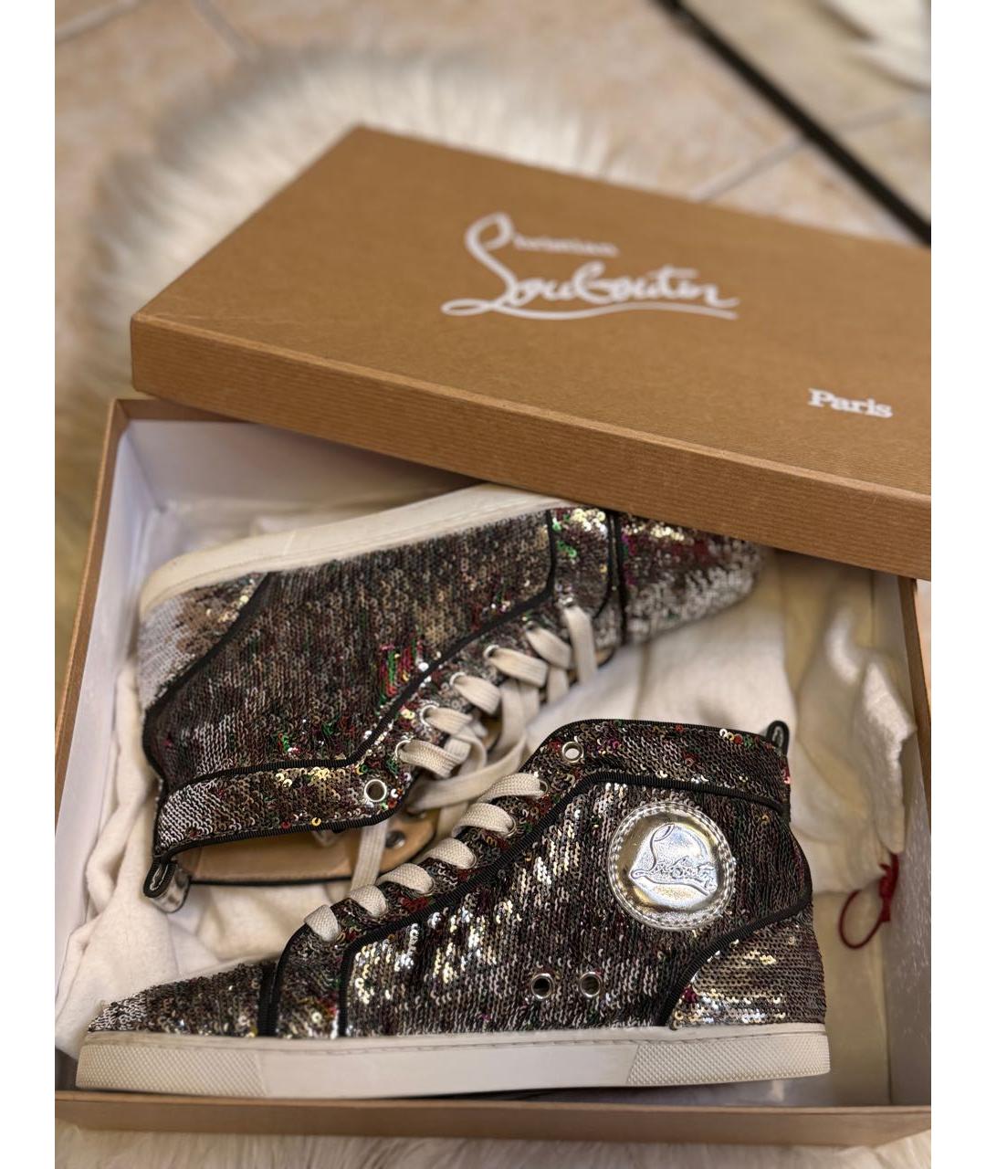 CHRISTIAN LOUBOUTIN Серебряные кеды, фото 5