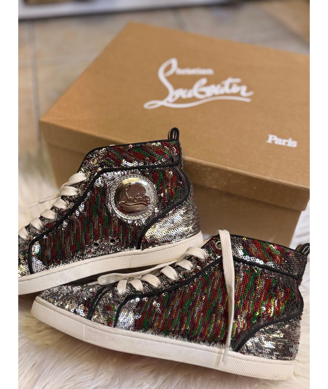 CHRISTIAN LOUBOUTIN Серебряные кеды, фото 4