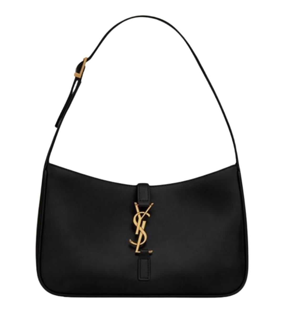 SAINT LAURENT Черная кожаная сумка через плечо, фото 1