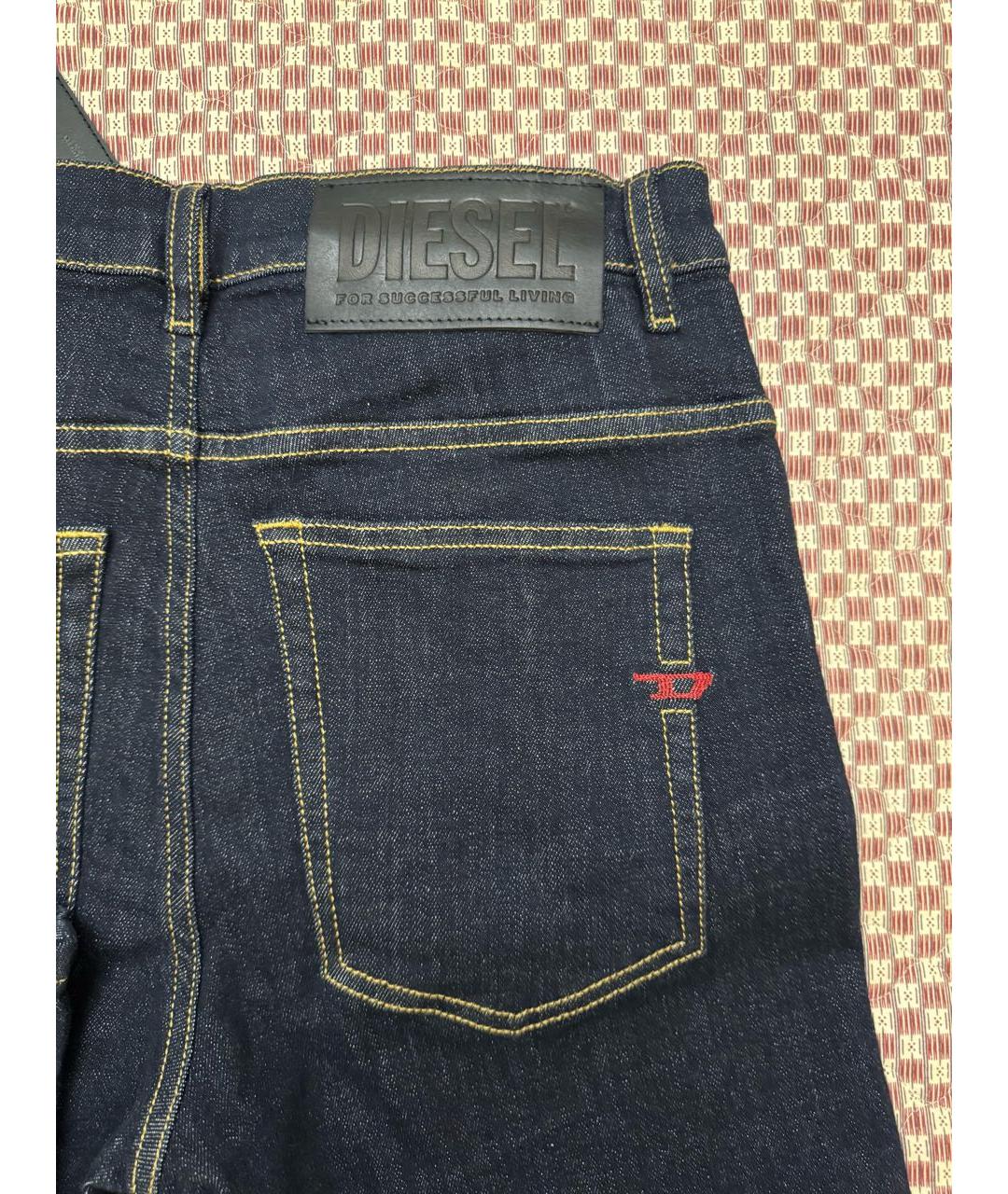 DIESEL Темно-синие хлопко-эластановые джинсы скинни, фото 4