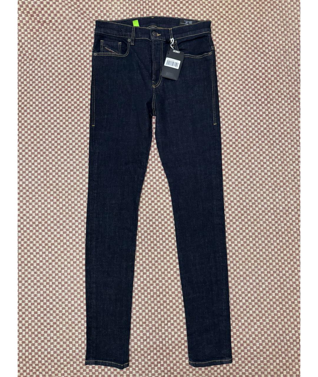 DIESEL Темно-синие хлопко-эластановые джинсы скинни, фото 8