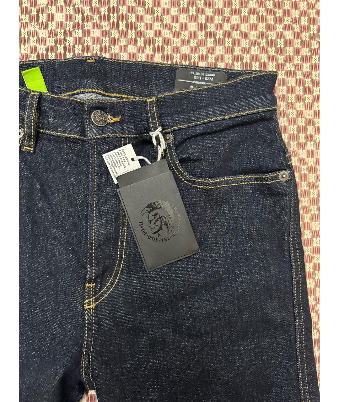 DIESEL Темно-синие хлопко-эластановые джинсы скинни, фото 3
