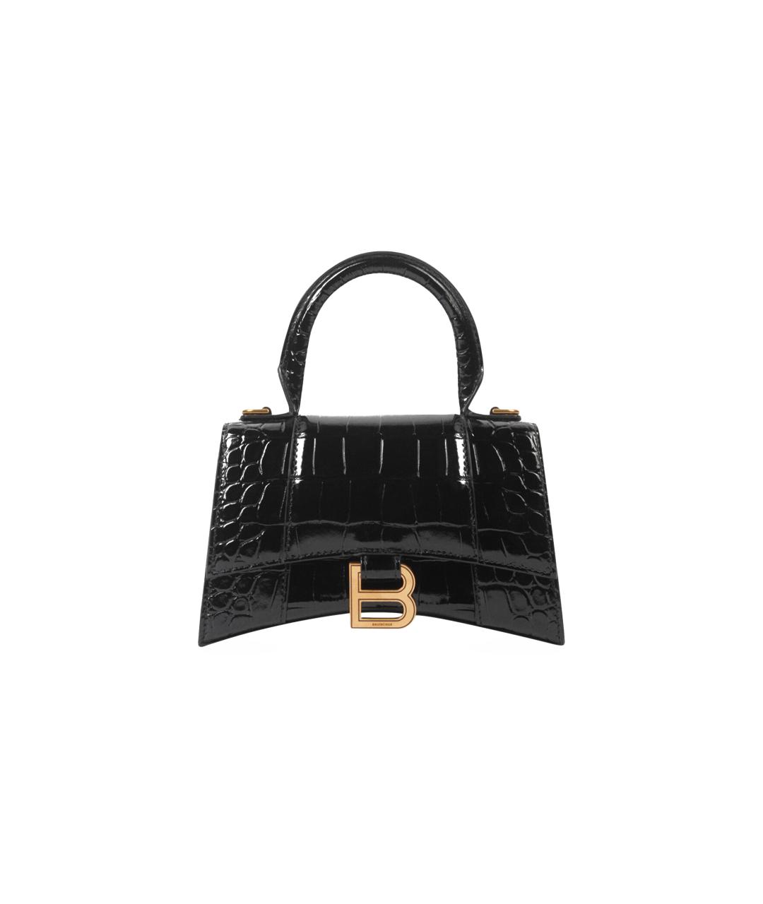 BALENCIAGA Черная кожаная сумка через плечо, фото 6