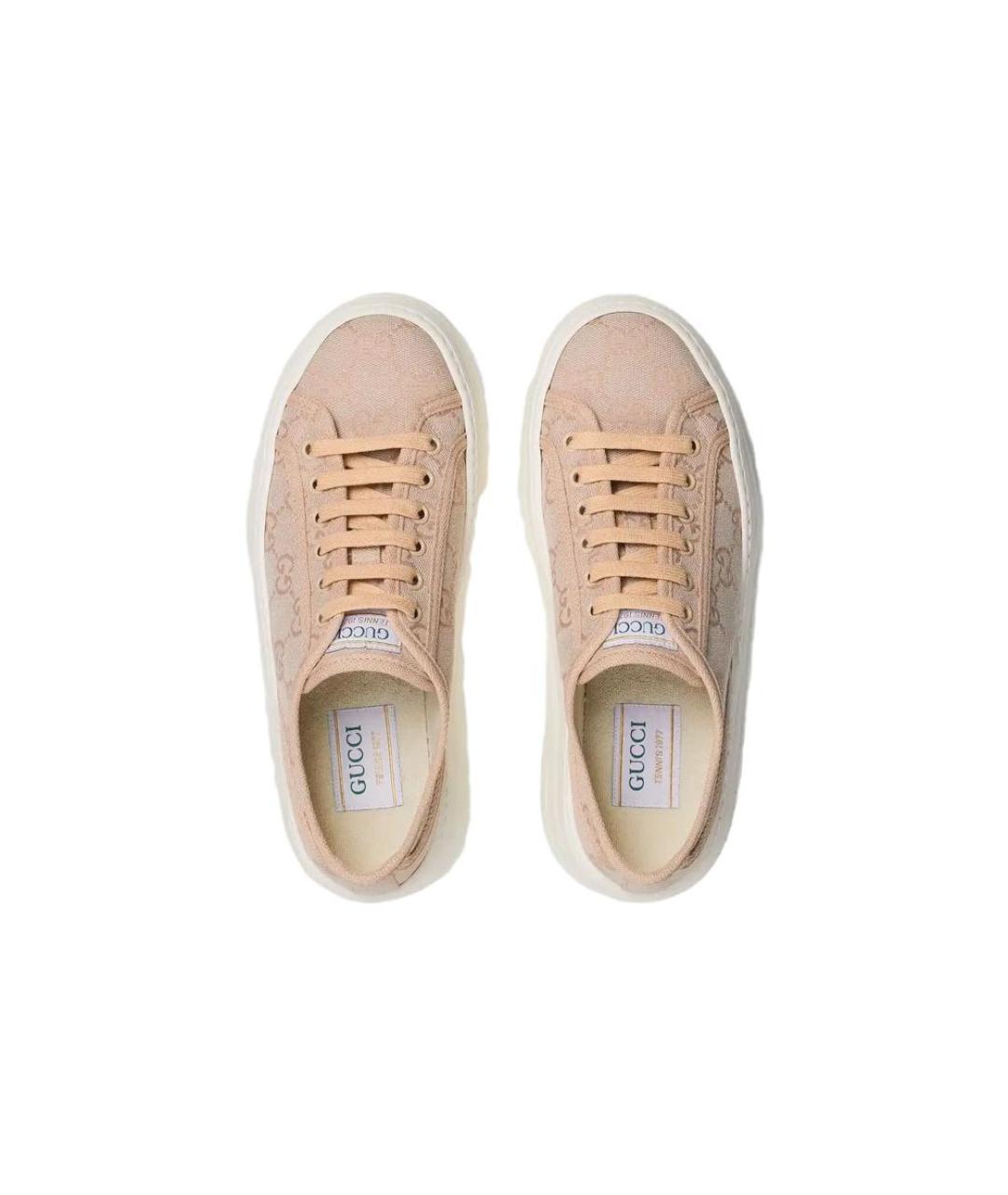 GUCCI Розовые текстильные кроссовки, фото 4